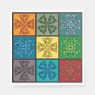Celtic Knot Cross Pattern Pop Art Napkin