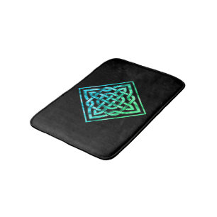 Celtic Knot - Diamond Blue Green Bath Mat