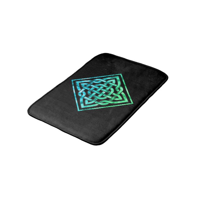 Celtic Knot - Diamond Blue Green Bath Mat (Angled)