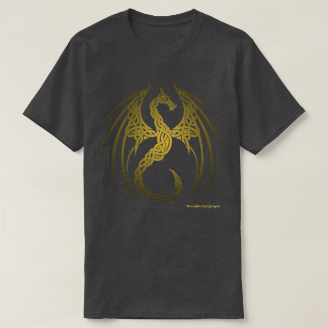 Celtic knot Dragon Gold T-Shirt (Design Front)