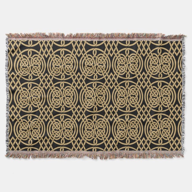 Celtic Knot "Durrow" Pattern Throw Blanket (Front)