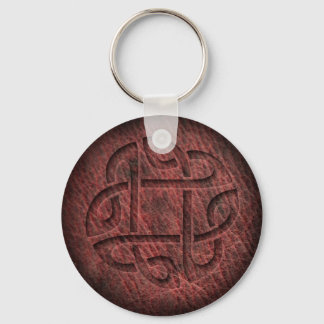 Celtic knot embossed leather key ring