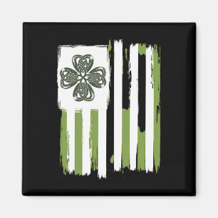 Celtic Knot Four Leaf Clover Stripes Design St Pat Magnet