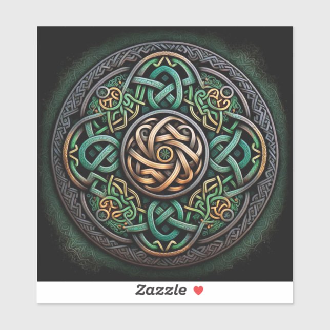Celtic Knot Green Gold Knotwork (Sheet)