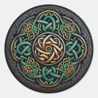 Celtic Knot Green Gold Knotwork