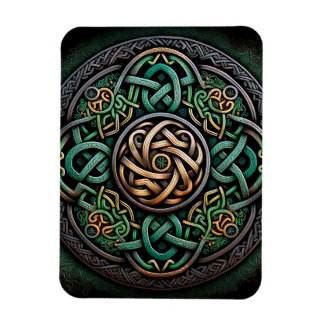 Celtic Knot Green Gold Knotwork Magnet