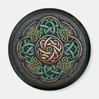 Celtic Knot Green Gold Knotwork Magnet