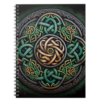 Celtic Knot Green Gold Knotwork Notebook