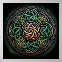 Celtic Knot Green Gold Knotwork
