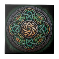 Celtic Knot Green Gold Knotwork
