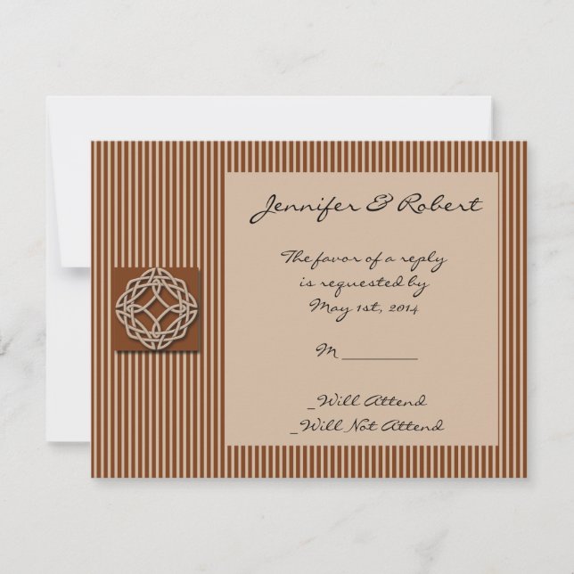 Celtic Knot in Cream and Rust Response Card (Front)