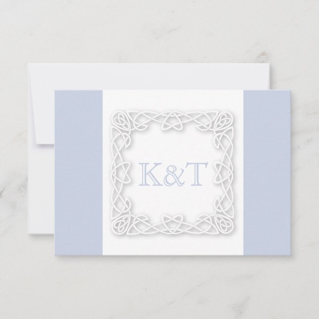 Celtic Knot Initials - RSVP - light blue Card (Front)
