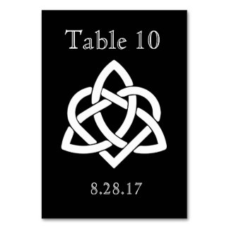 Celtic Knot Initials - Table card - Black