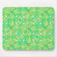 Celtic Knot Irish Braid Pattern Green Yellow