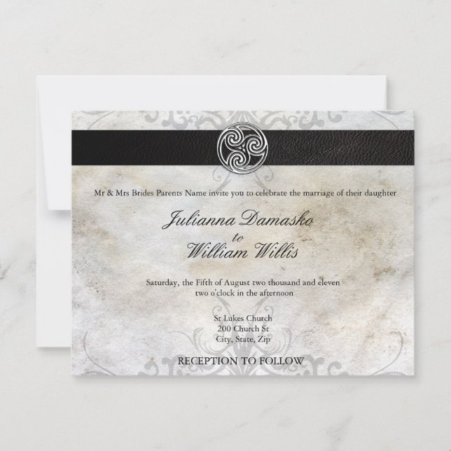 Celtic Knot Irish Gaelic Wedding Invitation (Front)