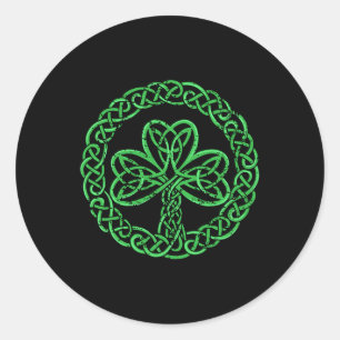 Celtic Knot Irish Shamrock 3-leaf Clover St Pats D Classic Round Sticker