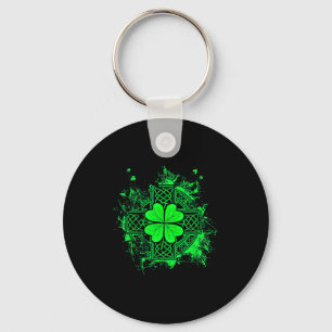 Celtic Knot Irish Shamrock Three Leaf Clover St Pa Key Ring