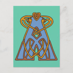Celtic Knot letter initial monogram A Postcard