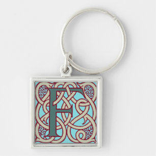 Celtic Knot letter initial monogram F Key Ring