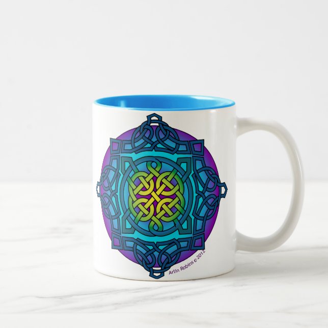 Celtic Knot Medallion Mug _ cool tones_ARD (Right)