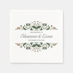Celtic Knot Modern Floral Irish Custom Wedding Napkin