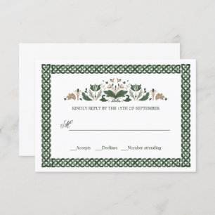 Celtic Knot Modern Floral Irish Wedding Invitation