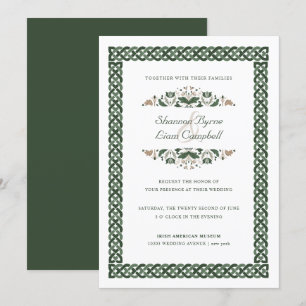 Celtic Knot Modern Floral Irish Wedding Invitation
