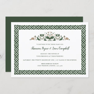 Celtic Knot   Modern Floral Irish Wedding Invitation