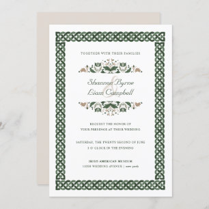 Celtic Knot Modern Floral Irish Wedding Invitation