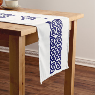 Celtic Knot navy blue large table runner