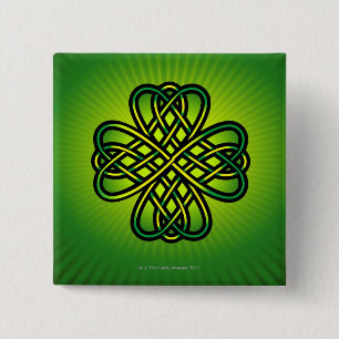 Celtic Knot on green glow 15 Cm Square Badge