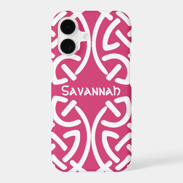 Celtic Knot Pattern Any Colour Personalised iPhone (Back)