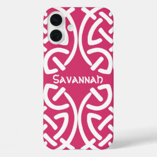 Celtic Knot Pattern Any Colour Personalised iPhone 16 Plus Case