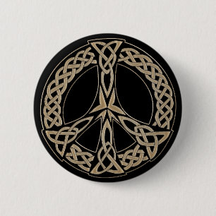 Celtic Knot Pattern Peace Sign 6 Cm Round Badge