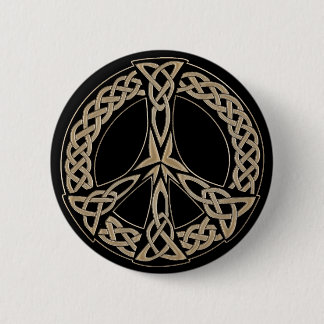 Celtic Knot Pattern Peace Sign 6 Cm Round Badge