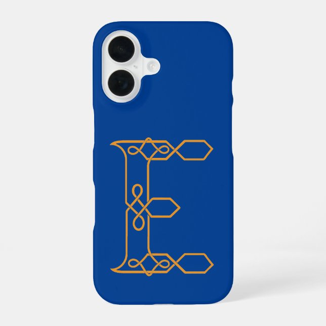 Celtic Knot Personalised E iPhone 16 Case (Back)