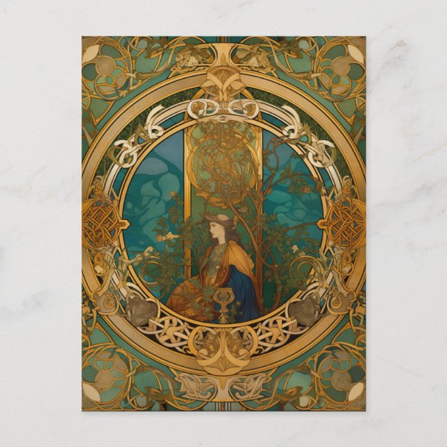 Celtic Knot Queen Colourful Knotwork Postcard (Front)