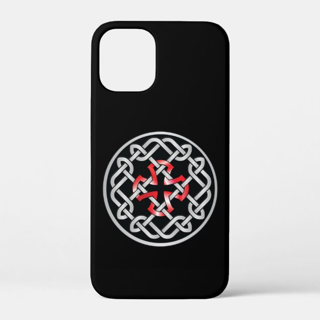 Celtic Knot Red Metallic iPhone 12 Mini Case (Back)