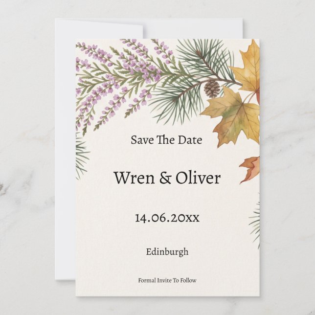 Celtic Knot Save the Date Card | Scottish Irish He (Front)
