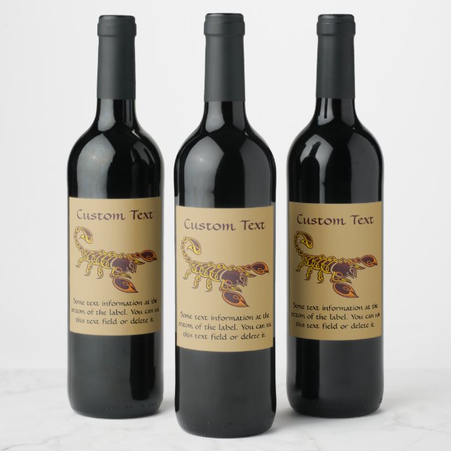 Celtic Knot Scorpion Wine Label (Bottles)