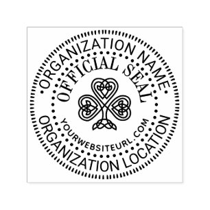 Celtic Knot Shamrock #3P Official Seal Locatn URL Self-inking Stamp