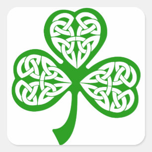 Celtic Knot Shamrock Square Sticker
