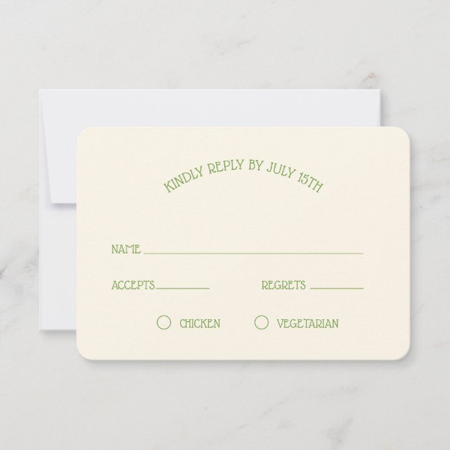 Celtic Knot Shamrock Wedding RSVP Card (Front)