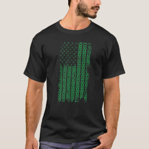 Celtic knot Stripes American flag Irish Patrick's  T-Shirt
