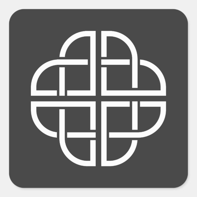 Celtic Knot – Symbol of the Four-Leaf Clover Square Sticker (Front)