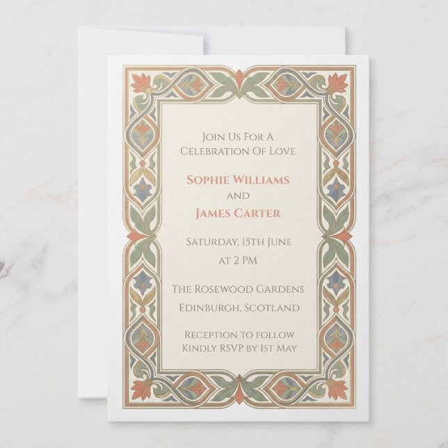 Celtic Knot Thistle Wedding Invitation (Front)