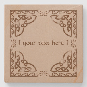 Celtic Knot Tribal Design Brown Weathered Version Stone Coaster