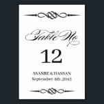 Celtic Knot Wedding Table Number Card<br><div class="desc">Add a touch of timeless heritage to your reception décor with this elegant Celtic Knot Wedding Table Number Card, featuring a refined Celtic knotwork arrow design element and clean “Table No.” typography. Designed in a classic black and white minimalist style, this table number card blends traditional Celtic symbolism with modern...</div>