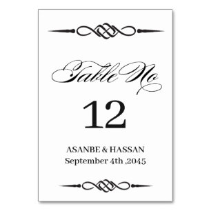 Celtic Knot Wedding Table Number Card