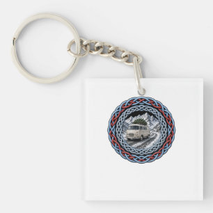 Celtic Knot Winter Camper Van Key Ring